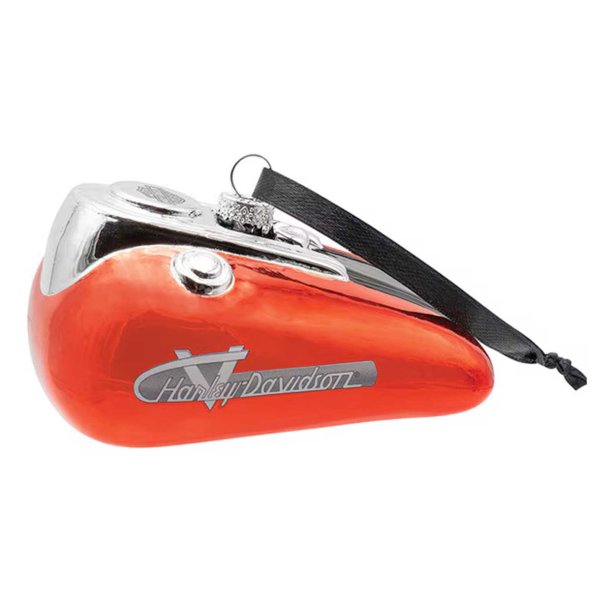 Vintage 1955 Gas Tank Holiday Ornament, Blown Glass - Orange