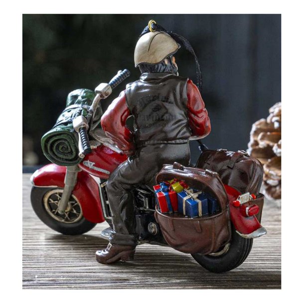 Sculpted Biker Santa Holiday Ornament