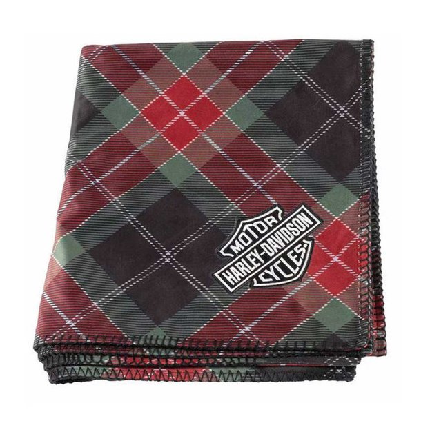 Bar &amp; Shield Logo Holiday Plaid Fleece Blanket