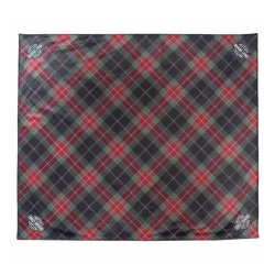 Bar &amp; Shield Logo Holiday Plaid Fleece Blanket