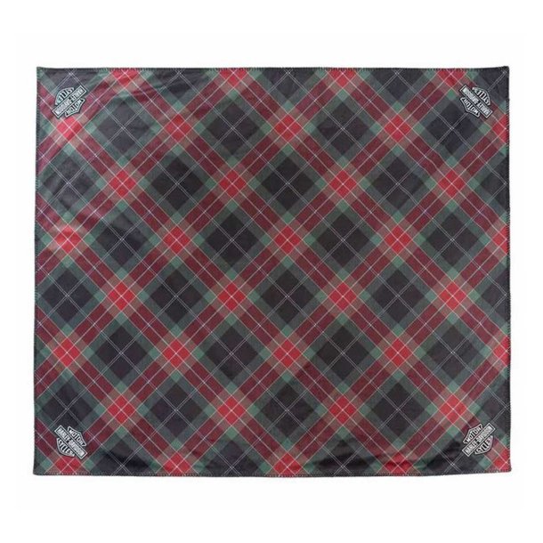 Bar &amp; Shield Logo Holiday Plaid Fleece Blanket