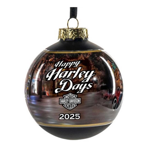  2025 Biker Santa Glass Ball Christmas Tree Ornament