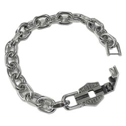 Harley-Davidson Men's Vintage Bar &amp; Shield Link Bracelet