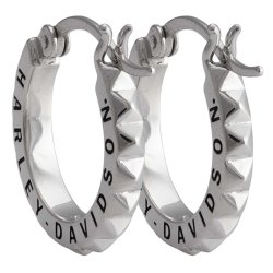 Harley-Davidson Women's Pyramid Stud Hoop Earrings - Stainless Steel