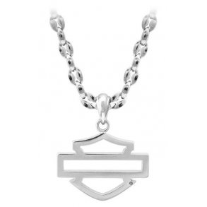 Men's Outline B&S Logo Necklace, Stainless Steel