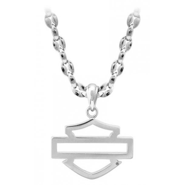 Men's Outline B&S Logo Necklace, Stainless Steel