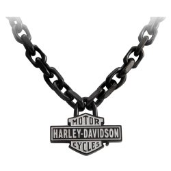 Men's Vintage B&S Large Link Necklace - Black Stainless Steel
