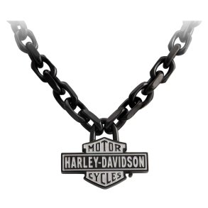  Men's Vintage B&S Large Link Necklace - Black Stainless Steel