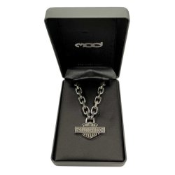 Men's Vintage Bar &amp; Shield Large Link Necklace - Stainless Steel