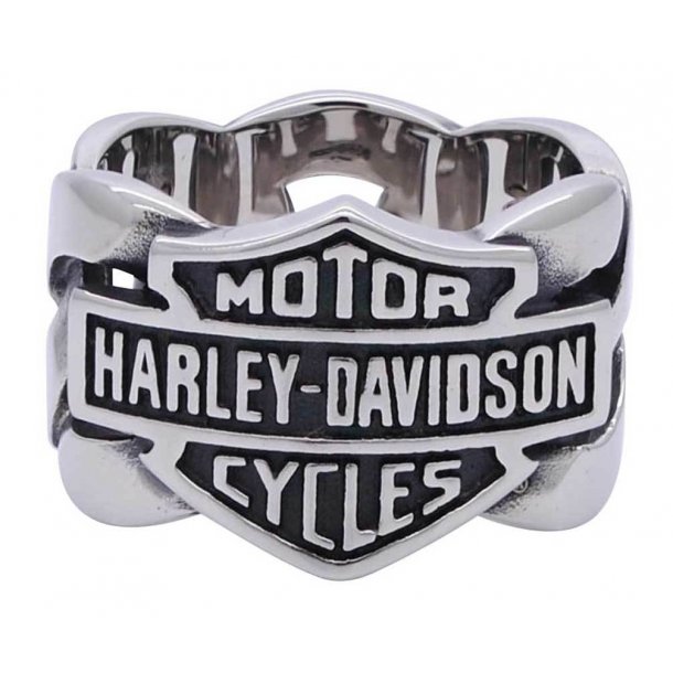 Harley-Davidson Men's Bar &amp; Shield Stainless Steel Chain H-D Ring