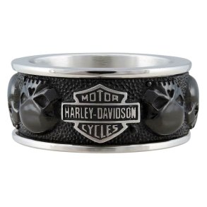 Harley-Davidson Men's Multiple Willie G Skull B&S Band Ring