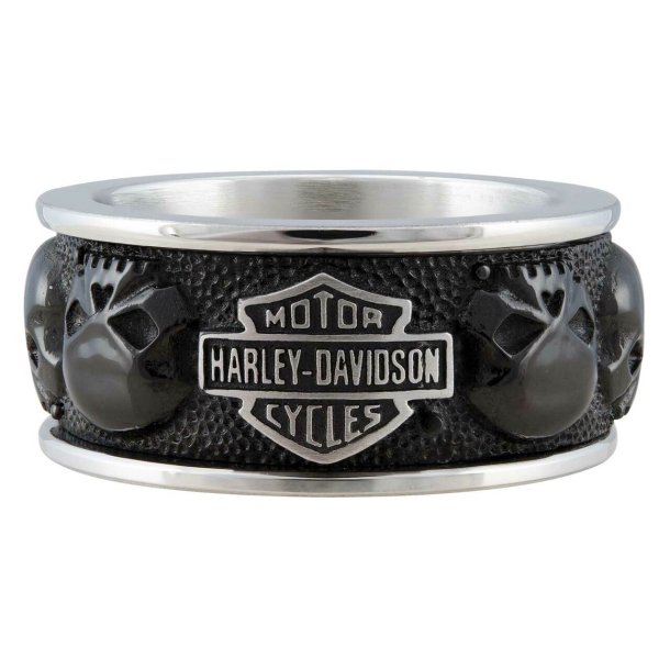 Harley-Davidson Men's Multiple Willie G Skull B&S Band Ring