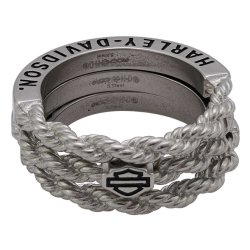 Women's B&S Logo Rope Stacking Ring Set - Stainless Steel