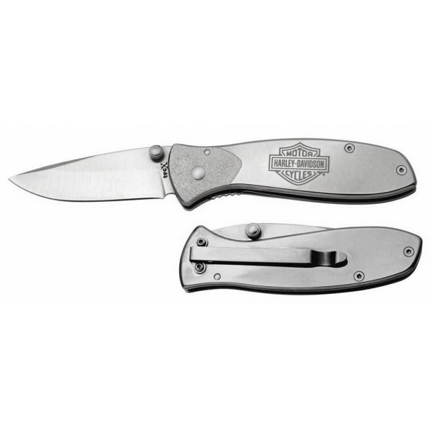 Harley-Davidson TecX Tags-L B&S Pocket Knife Polished Stainless Handle