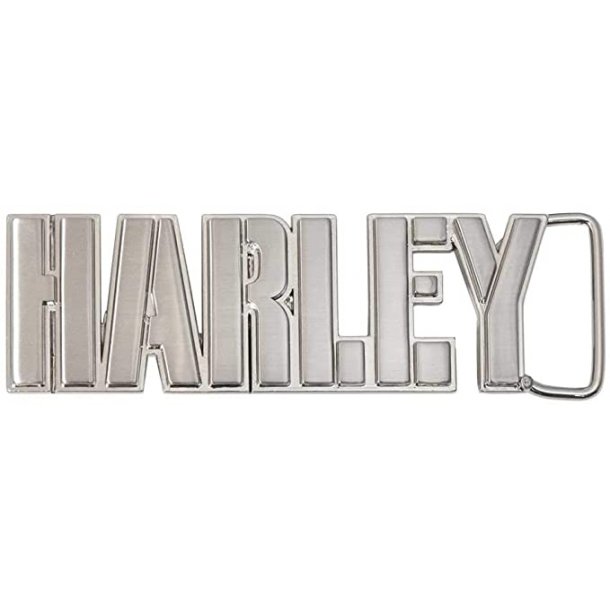 Men's Harley Block Iron Belt Buckle - Antique Silver Finish