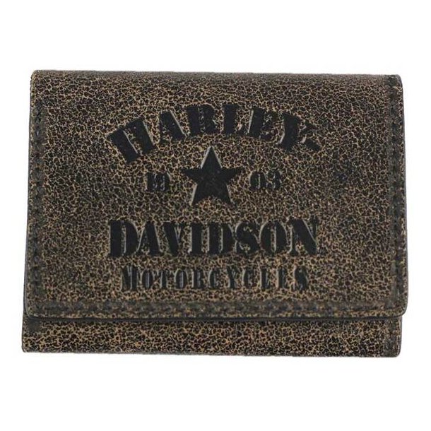 Harley-Davidson&Ccedil; Men's Burnished Military Tri-Fold Leather Wallet