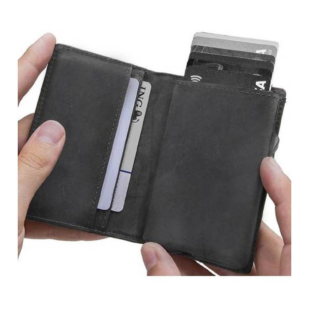 Men's B&S Logo Click Card Case Leather Wallet