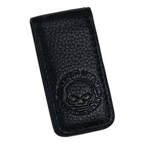 H-D Skull Leather Money Clip