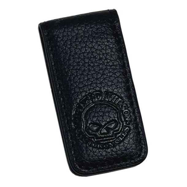 H-D Skull Leather Money Clip
