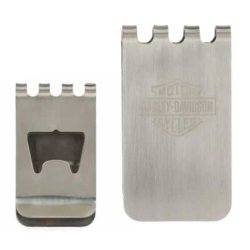 B&S Metal Money Clip/Bottle Opener - Brushed Nickel