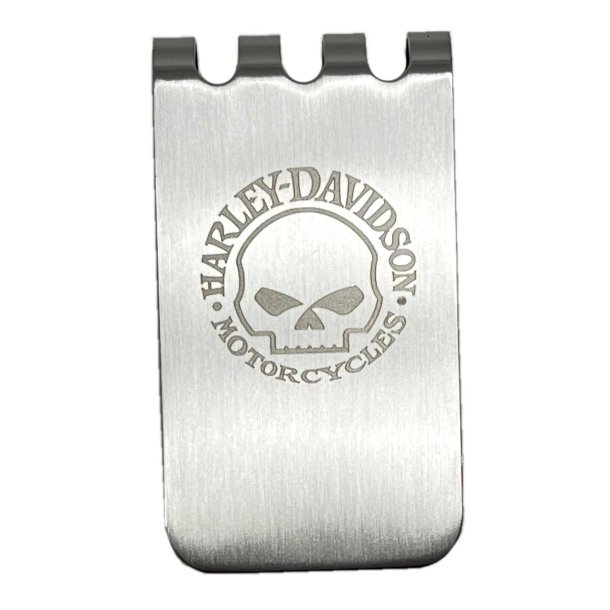 Willie G Skull Money Clip - Brushed Nickel Finish