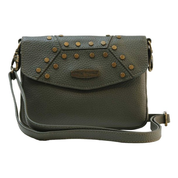 Midnight Rider Women's Leather Flap Hip/Clip Bag - Olive Green