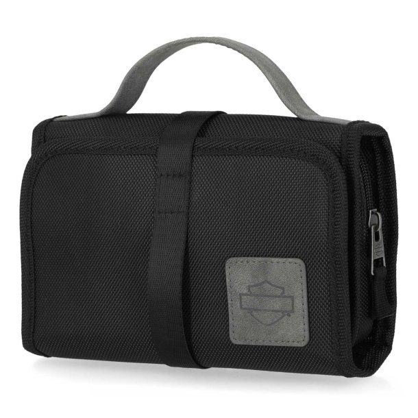 Embossed Bar &amp; Shield Logo Hanging Toiletry Kit