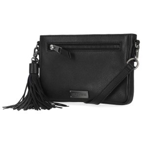 Classic Leather Hip Bag w/ Tassel & Strap 