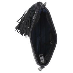Classic Leather Hip Bag w/ Tassel &amp; Strap 