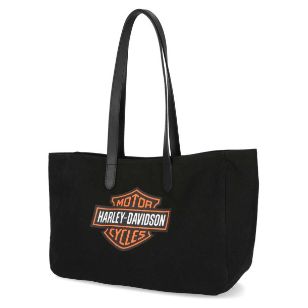 Bar &amp; Shield Logo Summer Tote Bag - Black Canvas