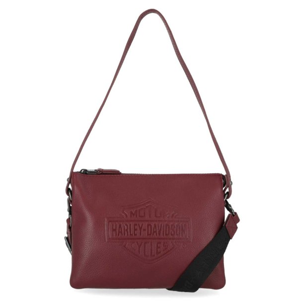  Rebel Pebble Bar &amp; Shield Crossbody Bag  Oxblood