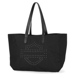 Studded Bar &amp; Shield Logo Tote Bag Purse