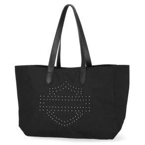 Studded Bar & Shield Logo Tote Bag Purse