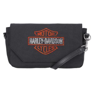 Rhinestone Embellished Bar & Shield Hip Bag