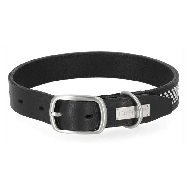 H-D Embellished Leather Dog Collar