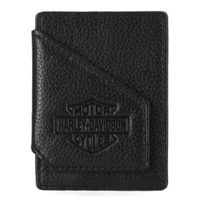 Men's Bar & Shield Core Pebble Card Case Wallet