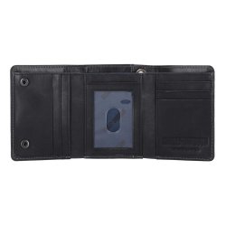 Willie G Skull Snap Tri-Fold Leather Wallet