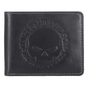 Willie G Skull Logo Billfold Leather Wallet
