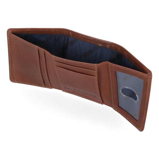 H-D Men's Laser Bar &amp; Shield Logo Tri-Fold Leather Wallet