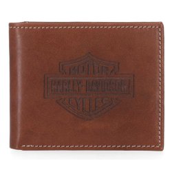 H-D Men's Laser Bar &amp; Shield Logo Billfold Leather Wallet