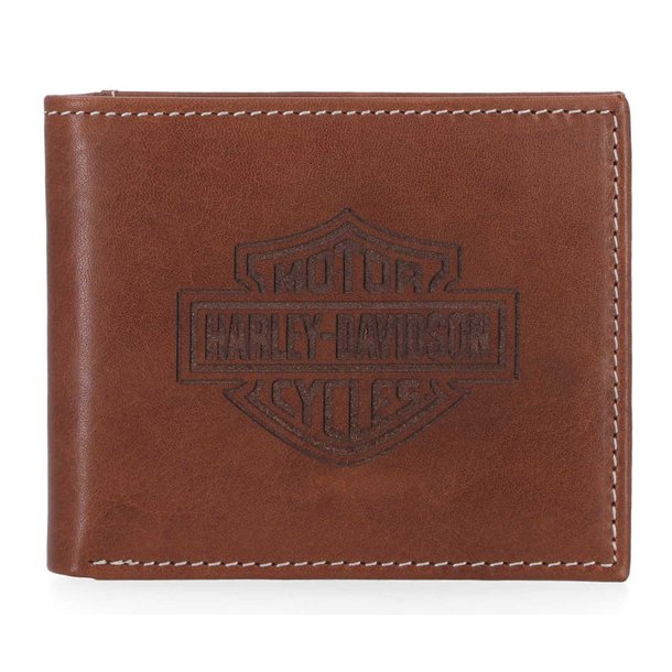 H-D Men's Laser Bar &amp; Shield Logo Billfold Leather Wallet