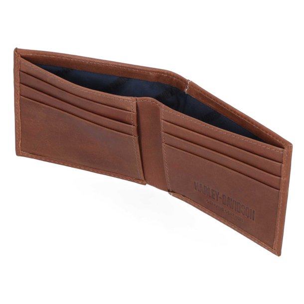 H-D Men's Laser Bar &amp; Shield Logo Billfold Leather Wallet