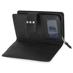 Women's Pebble Leather Bar &amp; Shield Continental Wallet