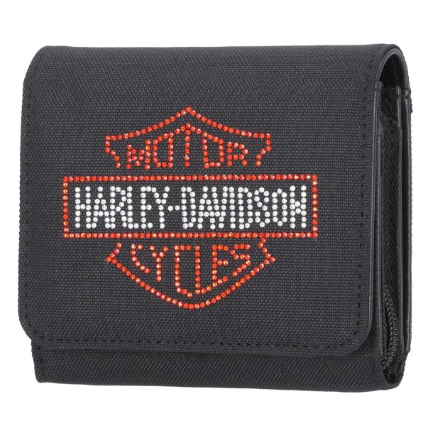 Rhinestone Embellished Bar &amp; Shield Indexer Wallet