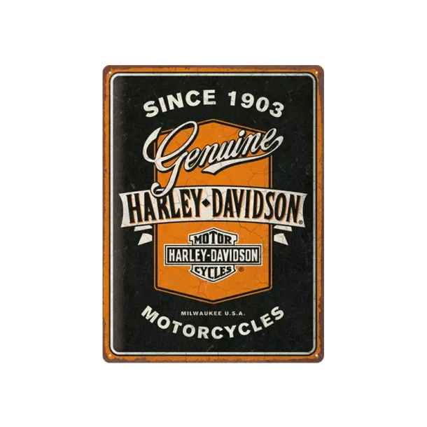 Genuine Motorcycles Ribbon Tin Sign 30x40