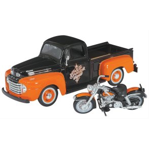 H-D Custom Maisto modelbil 1:24 1948 Ford F-1 & MC