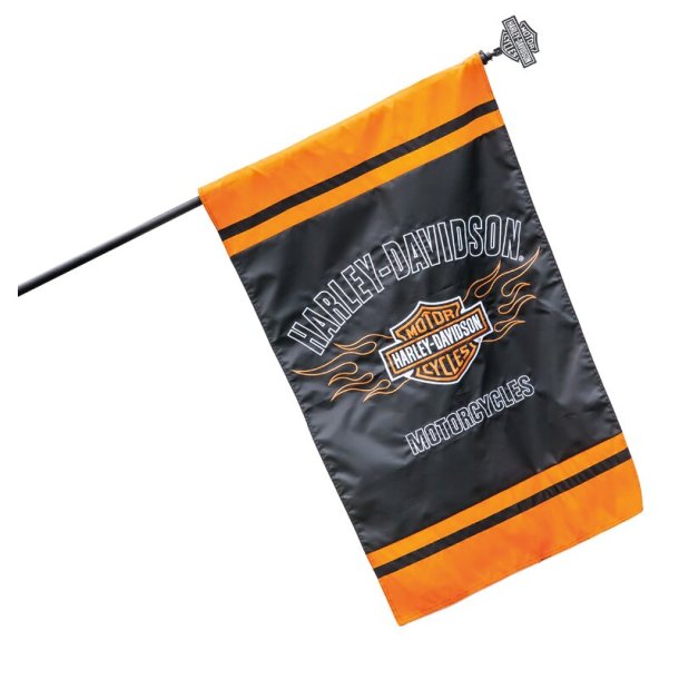 Orange/Black Harley-Davidson 2-Sided Vertical Flag