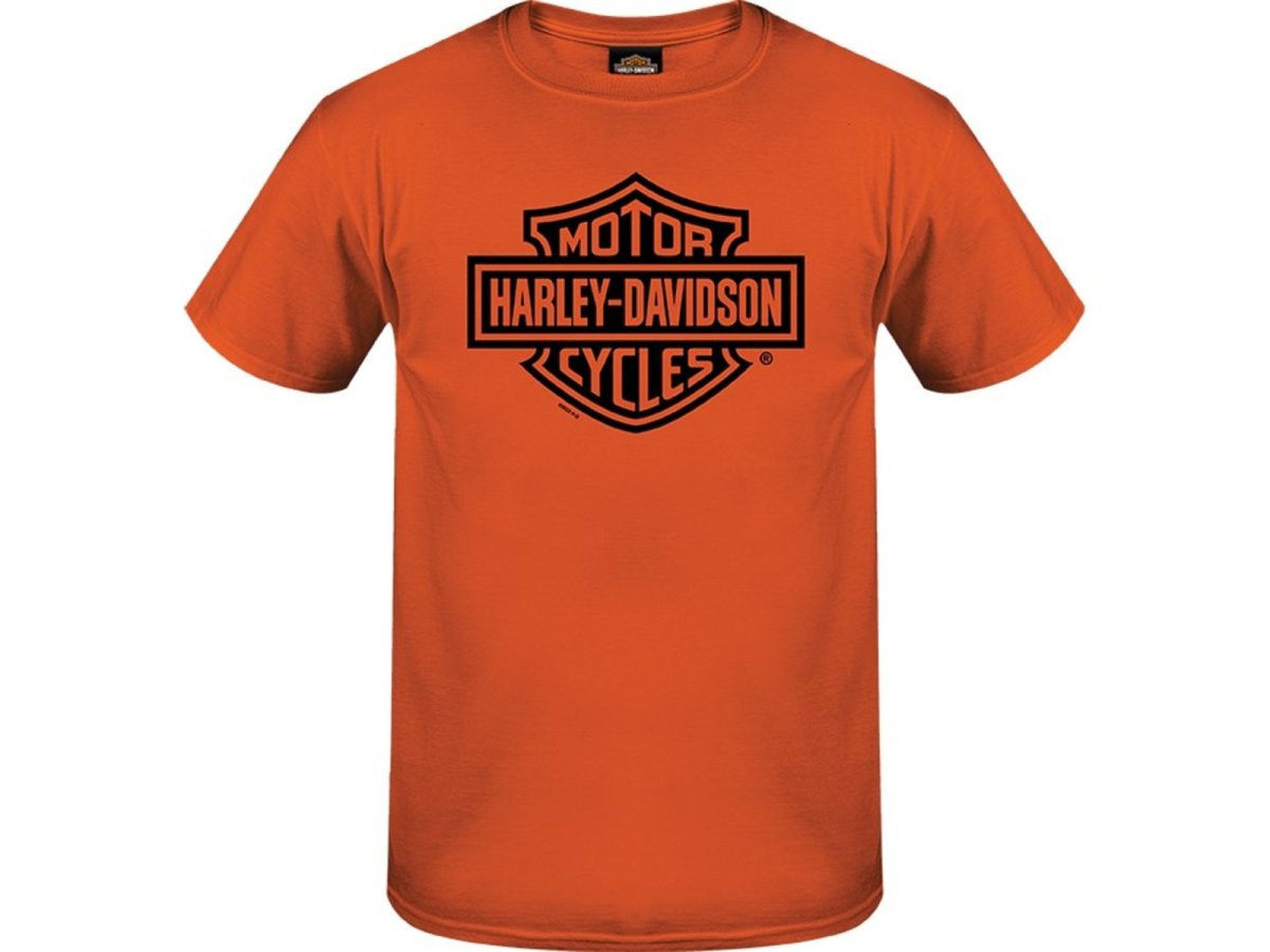 Men's Black Bar & Shield Orange T-Shirt - Dealer T-Shirts Copenhagen ...