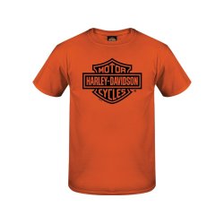 Men's Black Bar &amp; Shield Orange T-Shirt