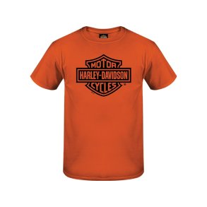 Men's Black Bar & Shield Orange T-Shirt